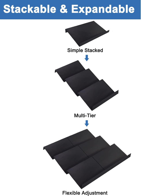 Expandable Spice Drawer Rack Organizer Insert for Kitchen Cabinet, Multi Tier Adjustable Spice Storage Shelf, Pack of 6