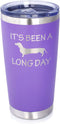 Bevvee Long Day - Insulated Coffee Tumbler Cup with Sliding Lid, Stainless Steel Insulated Mug, Dog Themed Coffee Gifts