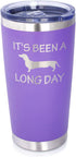 Bevvee Long Day - Insulated Coffee Tumbler Cup with Sliding Lid, Stainless Steel Insulated Mug, Dog Themed Coffee Gifts