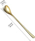 Gold Long Handle Iced Tea Spoons Set of 12 Pieces, Titanium Plating Gold Stainless Steel Teaspoons, Stirring Bar Spoon, Coffee Spoon, Ice Cream Spoon, Cocktail Spoon, Dishwasher Safe