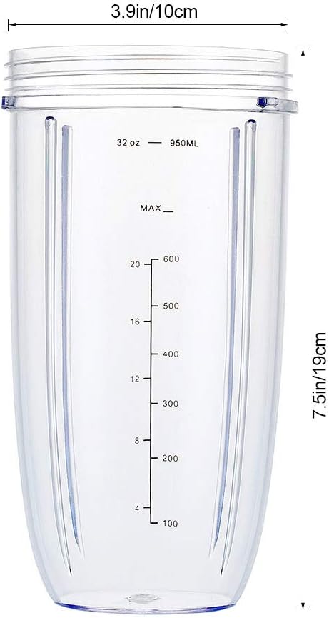 Blender Cups for Nutribullet, 32OZ Cup with Flip Top Lid, Compatible with 600W and 900W Blenders, 2 Pcs