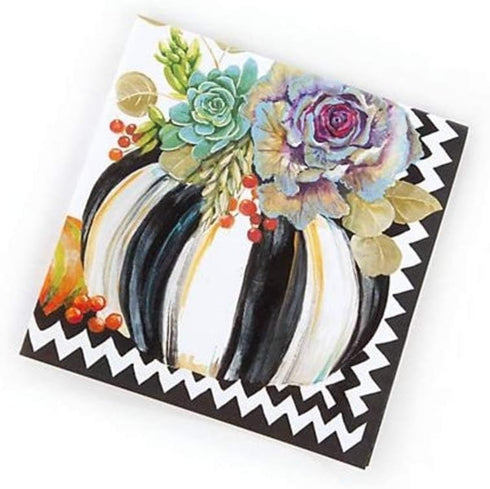 MACKENZIE-CHILDS Autumn Naturals Cocktail Paper Napkins, 20 Pack, Festive Autumn and Thanksgiving Design