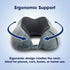 Wolf Essentials 4-Piece Set Memory Foam Neck Pillow Travel Ergonomic Neck Support Pillow with Eye Mask, Earplugs & Mesh