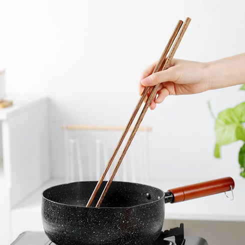16.5 Inch Long Wooden Cooking Chopsticks, 10 Pairs for Hot Pot, Frying, Noodle Cooking