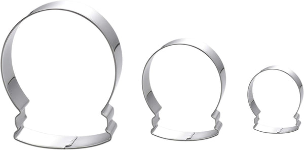 Christmas Winter Snow Globe Cookie Cutter Set, 3 Pieces in Graduated Size, Stainless Steel
