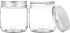 Fasmov 25 Pack 8 Ounce Clear Plastic Jars with Screw On Lids, Round Empty Containers for Kitchen Storage