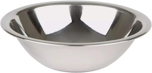SET OF 6 Stainless Steel Mixing Bowl 6-6 1/2 Inch Wide Flat Rim Flat Base