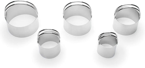 Fox Run 5-Piece Circle Biscuit/Cookie Cutter Set, Stainless Steel