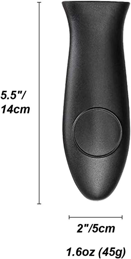 6Pcs Silicone Pot Pan Handle Sleeve, Heat Resistant Covers for Skillets, Pots, Dishwasher Safe (Black)
