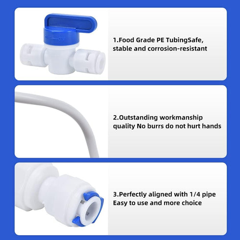 CNAODUN Refrigerator Water Line Kit, Ice Maker Water Line with 1/4" OD 39.4ft Tube, Quick Connect Fittings