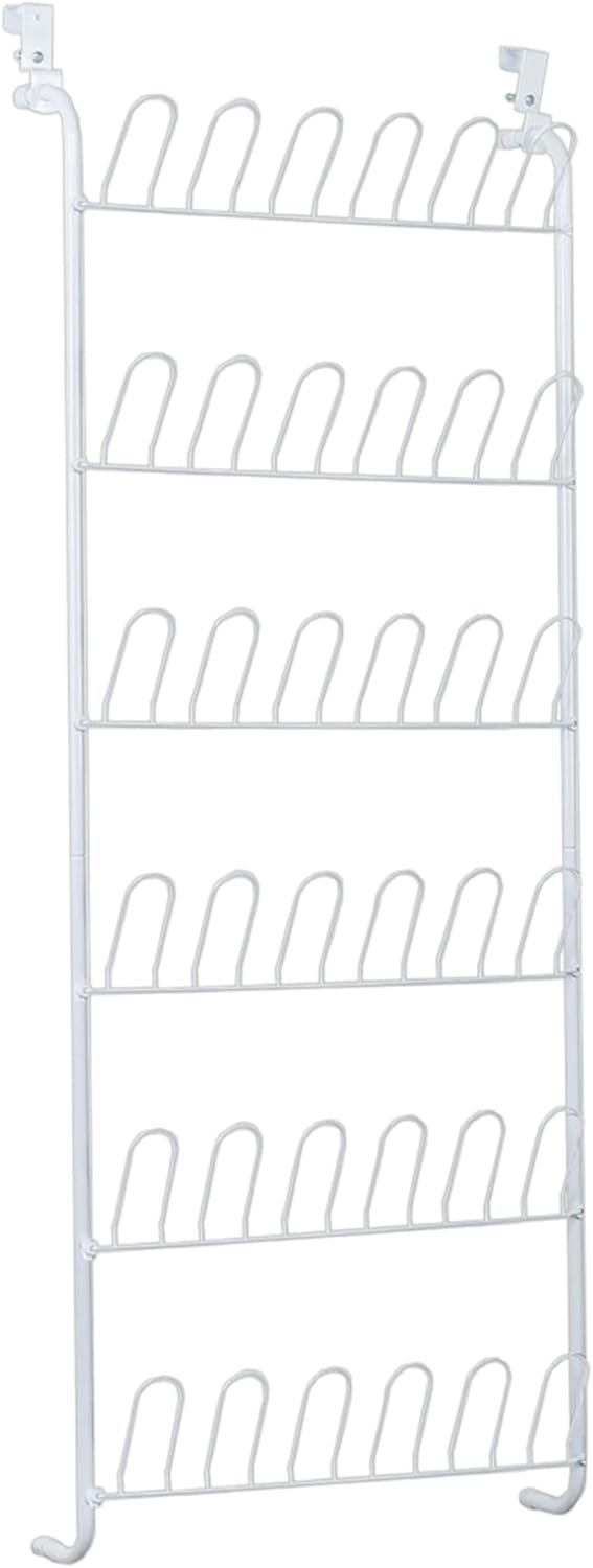 ClosetMaid 8040 18-Pair Over The Door Shoe Rack, 5-Inch D x 58-Inch