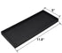 DNC 11.8" Bathroom Counter Tray, Silicone Vanity Tray for Kitchen Sink Soap Holder & Dispenser, Black Countertop