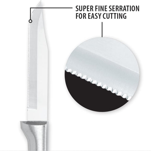 RADA Cutlery 3.25" Serrated Regular Paring Knife (R142) - Stainless Steel Hollow Ground Blade, Silver Handle