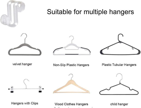 60 Pcs Clothes Hanger Connector Hooks, Mini Cascading Hanger Hooks for Velvet Huggable Hangers, Heavy Duty