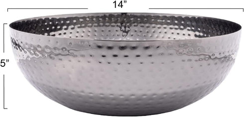 Creative Co-Op Metal Bowl in Oxidized Silver