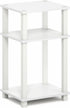 3-Tier Furinno JUST Side Table, Open Shelf End Table, Toolless Assembly Night Stand, Bedside Table with Square Tube