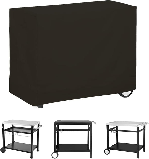 Outdoor Dining Cart Cover for Royal Gourmet Double-Shelf Movable Prep Grill Side