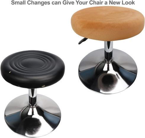 12-16 inch/30-40cm (2, Velvet Round Stool Cover Round Seat Covers for Bar Stools, Luxurious Fabric Stretchable Wrinkle