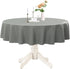 Romanstile Round Waterproof Tablecloth, Stain Resistant Washable Table Covers, Light Grey, 70 Inch