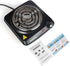 Courant Electric Burner - Single Buffet Countertop Hotplate, 1000W Portable Cooktop, Black