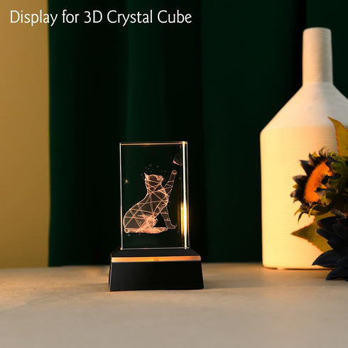 IFOLAINA Multicolor LED Light Base Show Stand, Square Display Plate, 9 Lighting Modes for 3D Crystal Art