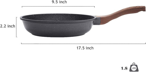 SENSARTE 9.5 Inch Nonstick Frying Pan, Swiss Granite Coating Chef's Pan, PFOA Free