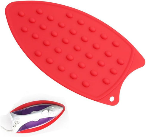 Multipurpose Silicone Iron Rest Pad for Ironing Board, Hot Resistant Mat, Silicone Heat Resistant Iron Rest Pad (Red).