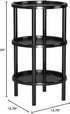 3-Tier Elegant Black Round End Table for Home & Office
