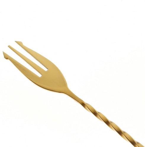 Barfly Gold Fork Bar Spoon - End 12 3/8" (31.5 cm)
