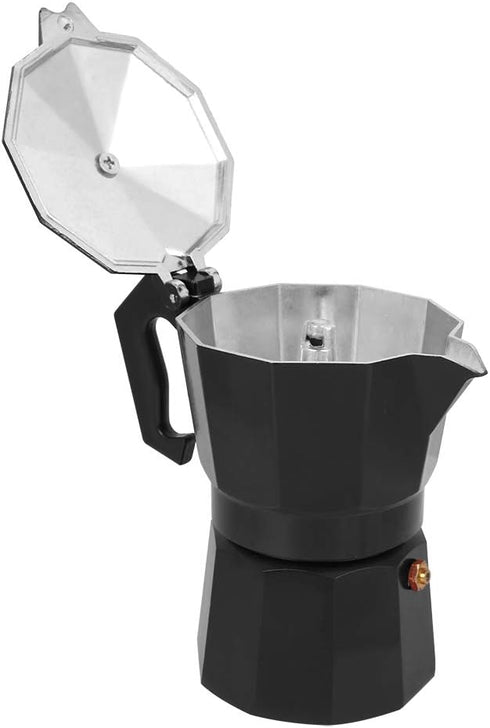 Oumefar 6 Cup Coffee Maker, Italian Coffee Maker Tool, Quick Pot for Home Office, Black