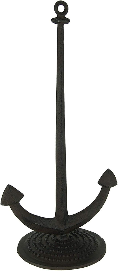 Moby Dick Specialties Rust Brown Cast Iron Nautical Ship Anchor Paper Towel Holder