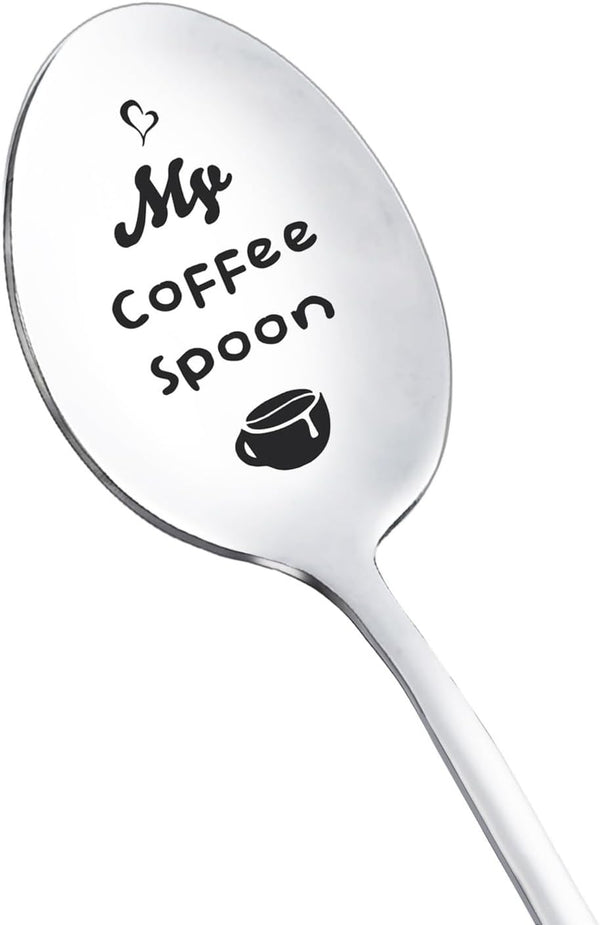 Coffee Gift Spoons for Women Men - Funny My Coffee Spoon for Dad, Wife, Christmas Birthday Gift for Friends