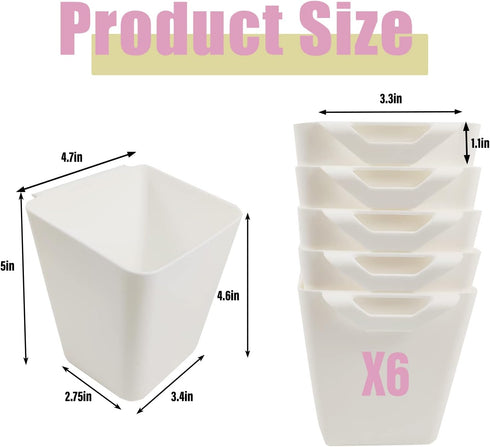 6 Pack Hanging Cup Holder Rolling Cart Organizer Accessories Trolley Basket Storage Hanging Bucket Hanging Container for Kids by FMOACEN
