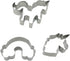 3-Piece Unicorn Cookie Cutter Set, Stainless Steel Unicorn, Rainbow & Head Shapes, Dishwasher Safe