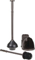 Set Set mDesign Plunger and Brush for Toilet Bowl - Hidden, Modern Toilet Brush and Plunger with Caddy - Brush Cleaner