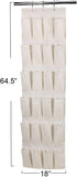 24 Packet Household Essentials Over The Door Shoe Storage Organizer, Natural Canvas