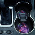 Purple Marvel Nebula Galaxy Design ROUND Fabric Felt Neoprene Car Coasters for Drinks, 2pcs Set