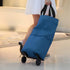 JIANWEI 360 Collapsible Shopping Cart with Swivel Wheels, Portable Folding Trolle-y Grocery Bag, Reusable Foldable Tote