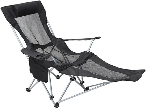 Zero Gravity Chair Reclining Folding Chair with Removable Footrest and Pillow & Cup Holder, Adjustable Outdoor Oxford