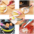 HANSA 2PCS Blue Color Stainless Steel Food Ice Tongs, 9 Inch BBQ Baking Utensils with ABS Handle & Silicone Brush