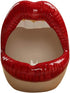 Creative Ceramic Ashtray, Big Lips Shape Cigar Ash Holder for Home Office Tabletop Bar (A)