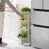 Multifunctional Plastic Storage Basket - Floor Tripod Kitchen Vegetable and Fruit Storage Rack Drain Rack (Green, 4