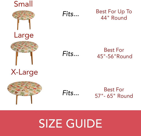 Covers For The Home Deluxe Elastic Edged Flannel Backed Vinyl Fitted Table Cover - All-Over Leaves Pattern, Fits Tables