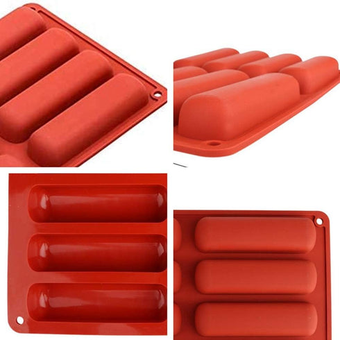 8 Cavity Long Strips Eclair Silicone Cake Pop Mold, Cake Pop Maker for Handmade Baking Supplies