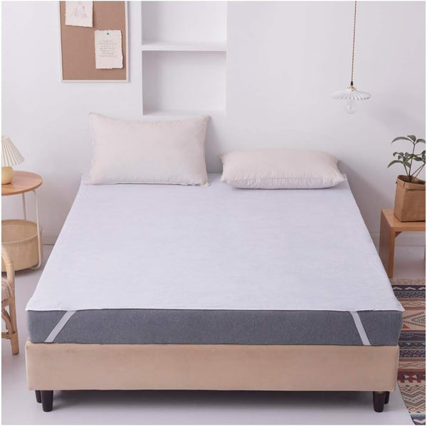 Mattress Topper Protector Pad, Waterproof Breathable Cotton Mattress Protector, Vinyl Free Hotel Quality (Full)
