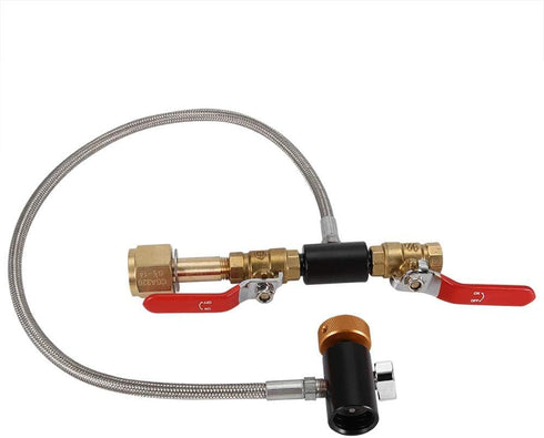 G1/2 CO2 Cylinder Refill Adapter, Stainless Steel Bottle Connector Kit for Soda Maker Accessories with Hose