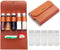 Portable Spice Bag for Travel, Camping Spice Kit with 5 Jars, Foldable Leather Seasoning Storage Bag
