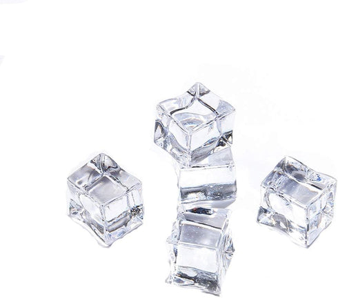 50 Pcs 20mm Clear Fake Ice Acrylic Decorative Ice Cubes for Home Decoration, Wedding Centerpieces