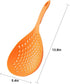 2 Pieces Slotted Strainer Scoop Colander, Plastic Skimmer Spoon with Handle for Kitchen Cooking, White and Orange