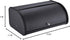 HILFA Stainless Steel Bread Box with Roll Up Lid, 17.5X11.5X7.5 inch Matte Black Kitchen Storage